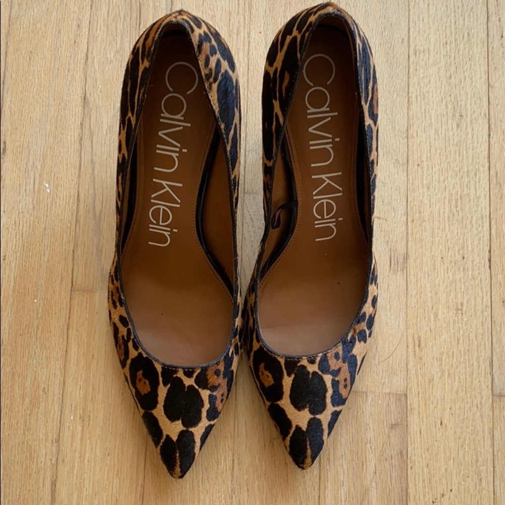 CALVIN KLEIN Leopard Fur Shoes with heel